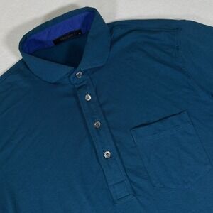 Greyson Mens Medium Blue‎ Pima Cotton Performance Stretch Pocket Golf Polo Shirt